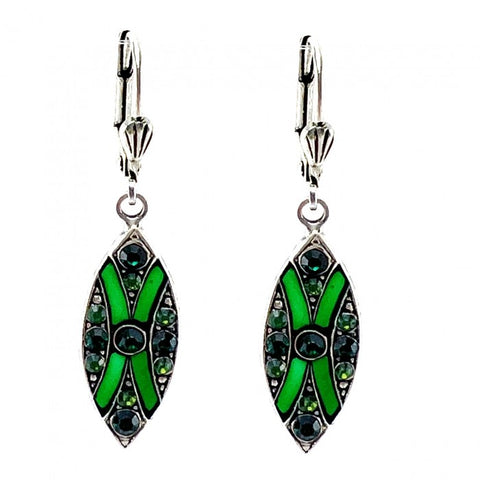 boucles art deco vitrail vert