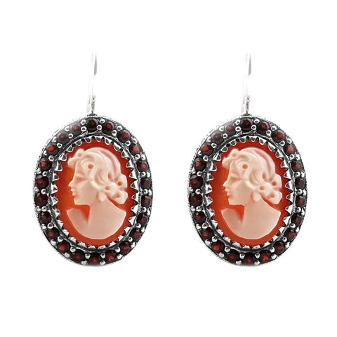 boucles oreilles camée grenat la metrop
