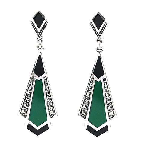 boucles d'oreille en agate art nouveau la métrop