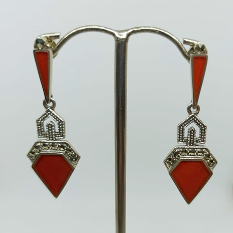 boucles oreille argent cornaline