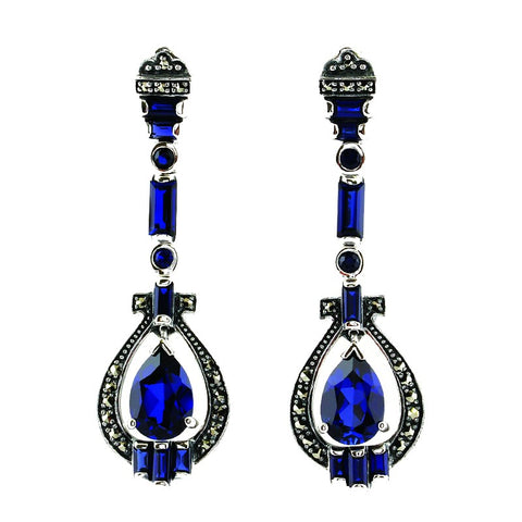 boucles la metrop art deco en saphir et argent