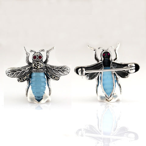 broche marcassites argent la metrop agate