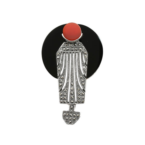 broche argent style art nouveau