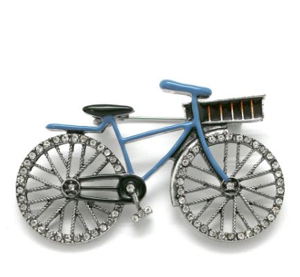 broche fantaisie vélo bleu