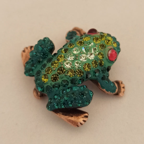 Broche Pin's Grenouille Verte En Plastique - Marque Freak Scene - Style Plastique Fantastique - Neuf Avec étiquettes