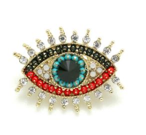 broche oeil strass