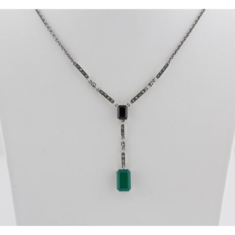 collier art deco agate verte la metrop
