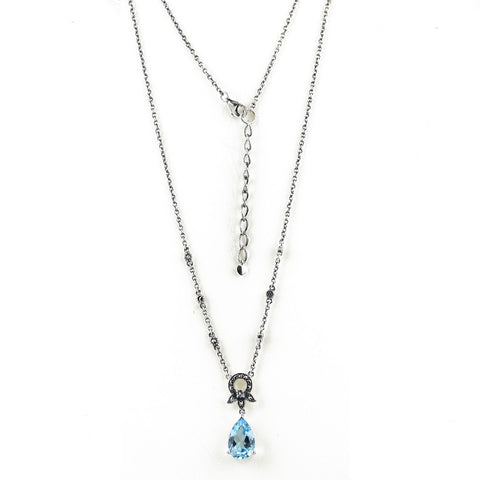 collier topaze bleue art deco