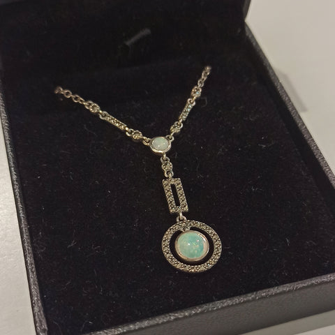 collier en argent et opale la metrop