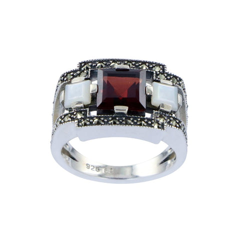 Bague Lara Grenat Nacre