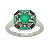 bague art deco agate verte metrop