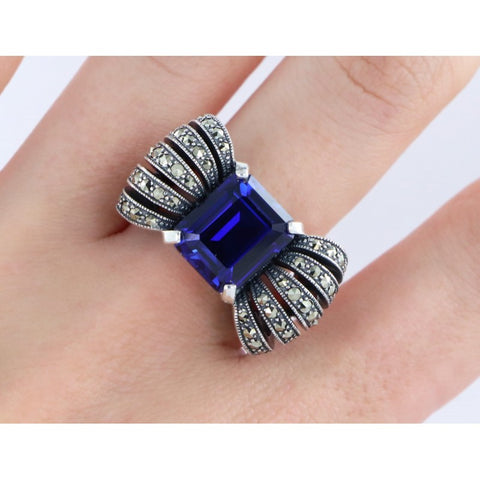 Bague émeraude Diamant Et Saphir Bague émeraude Diamant Et Saphir