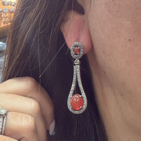 Boucles d'oreille Augustine Cornaline