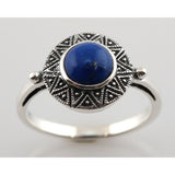 bague art deco bleue