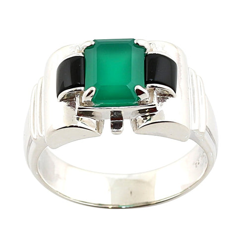 bague agate verte onyx femme