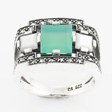 bague art deco verte