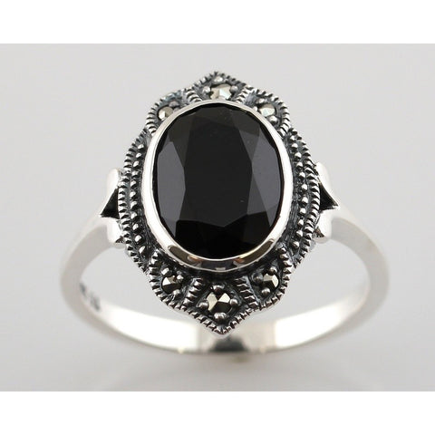 bague noir de grand mère argent