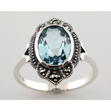 bague bleu art deco ancien