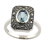 bague topaze bleue