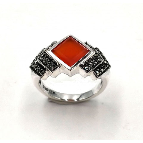 la metrop bague art deco cornaline