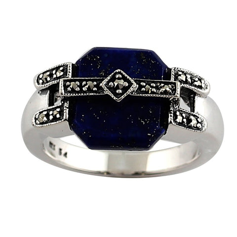 bague art nouveau lapis lazulli