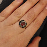 bague art deco ronde rouge