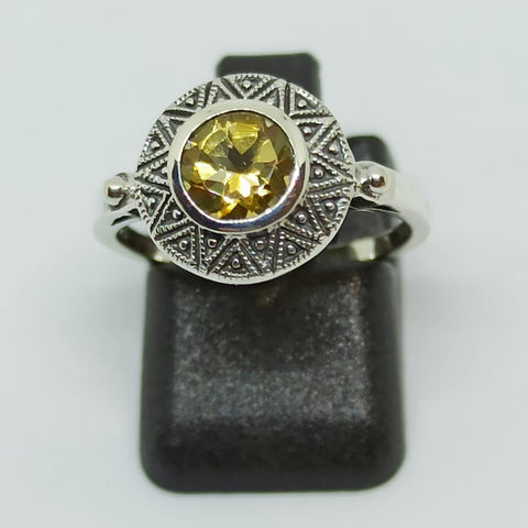 bague en argent et citrine