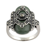 bague style ancien art deco jade