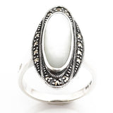 bague art deco nacre argent