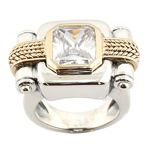 bague art deco en or et argent