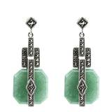 boucles jade style ancien argent