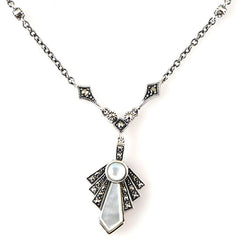 Collier Chapelet Art Déco Vintage - Métal Argenté - CH22