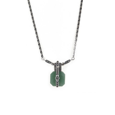 collier style rétro en jade